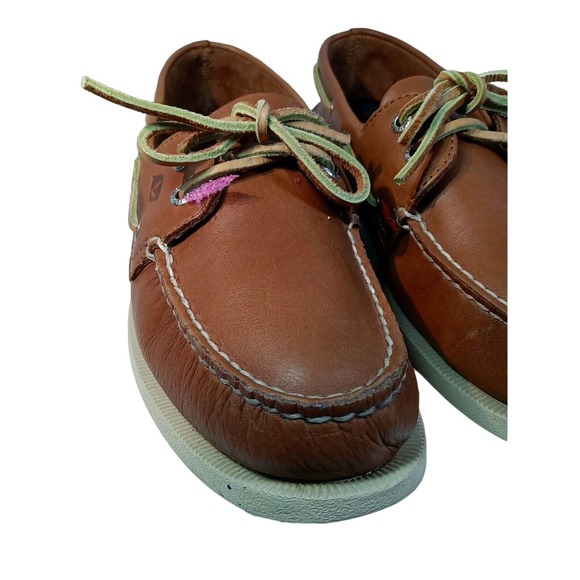 Sperry Men's Top Sider Boat Shoes Preowned Great Condition Tan Leather 10M - Picture 3 of 11